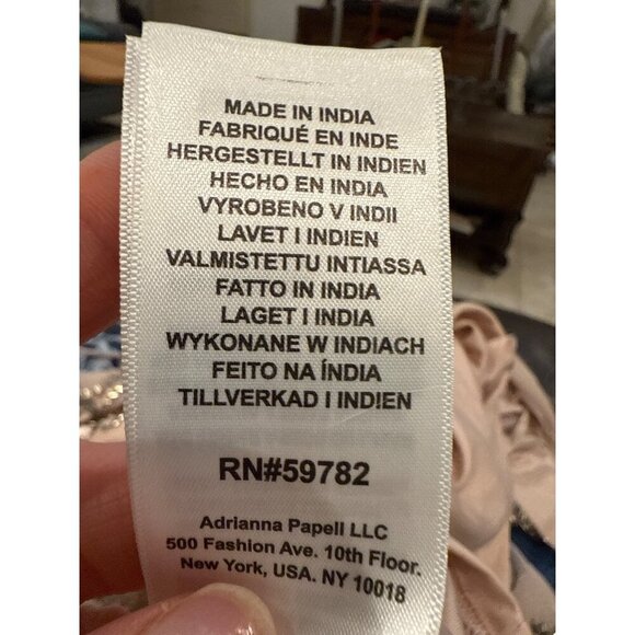 Aidan Mattox Blush Beaded Cocktail Dress Size 4 V-Neck Short Sleeve EUC - Picture 9 of 9